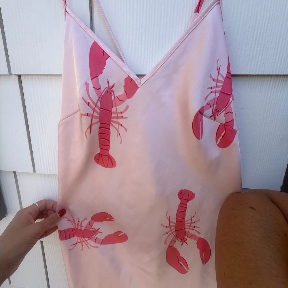 H&M Pink Lobster Print Mini Slip Dress - Picture 5 of 9
